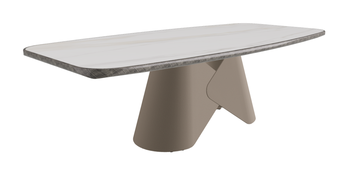 240x120x75h Barrel Shaped_Glossy Golden Calacatta_Titanium Embossed_Brushed Grey