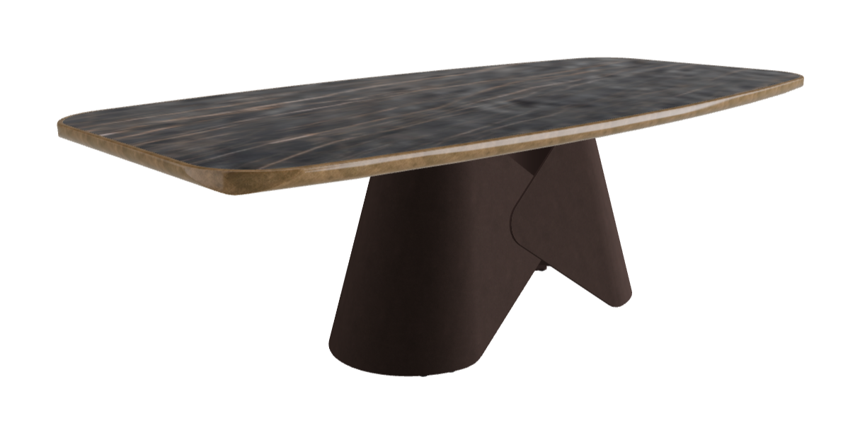 240x120x75h Barrel Shaped_Matt Portoro_Bronze Embossed_Brushed Bronze