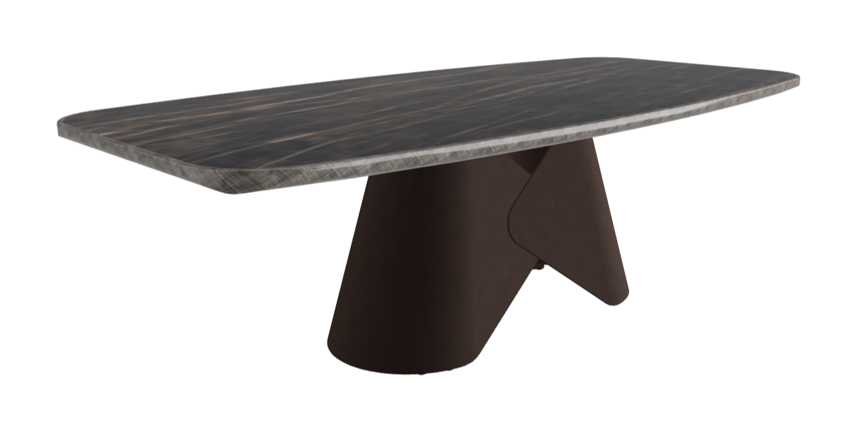 240x120x75h Barrel Shaped_Glossy Portoro_Bronze Embossed_Brushed Grey