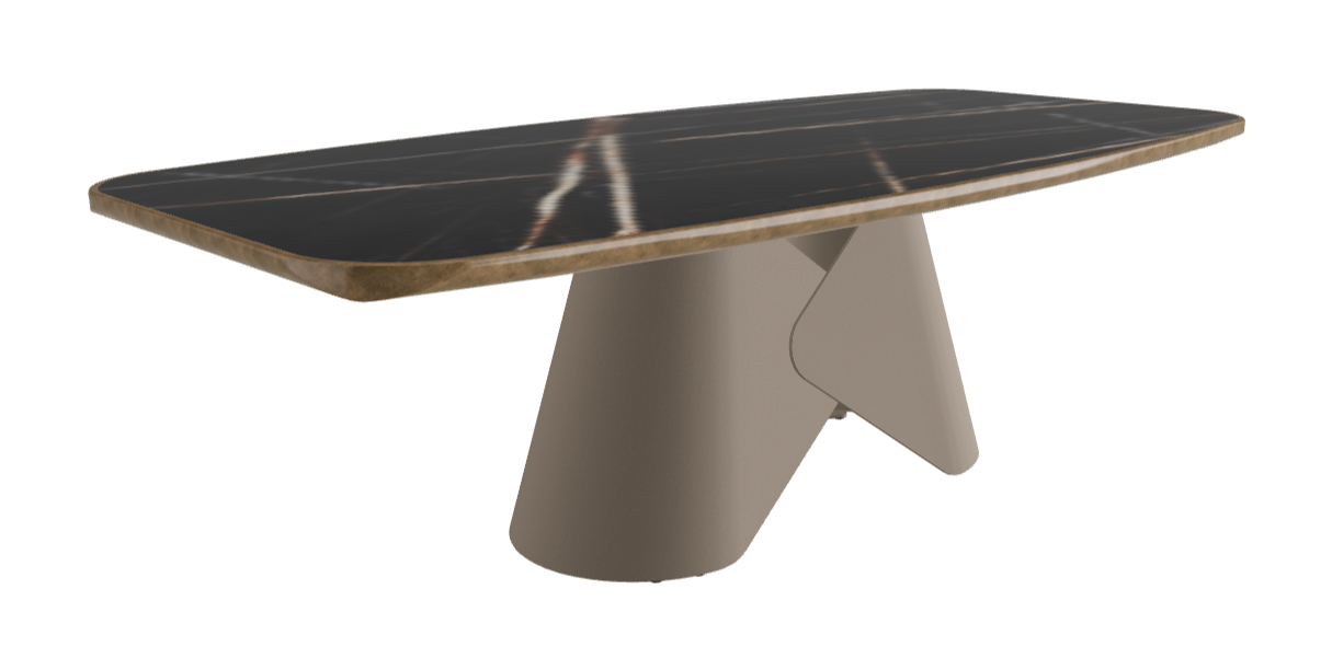240x120x75h Barrel Shaped_Glossy Sahara Noir_Titanium Embossed_Brushed Bronze