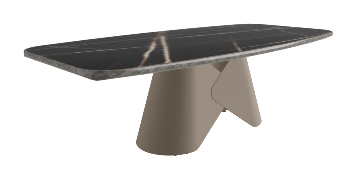240x120x75h Barrel Shaped_Glossy Sahara Noir_Titanium Embossed_Brushed Grey