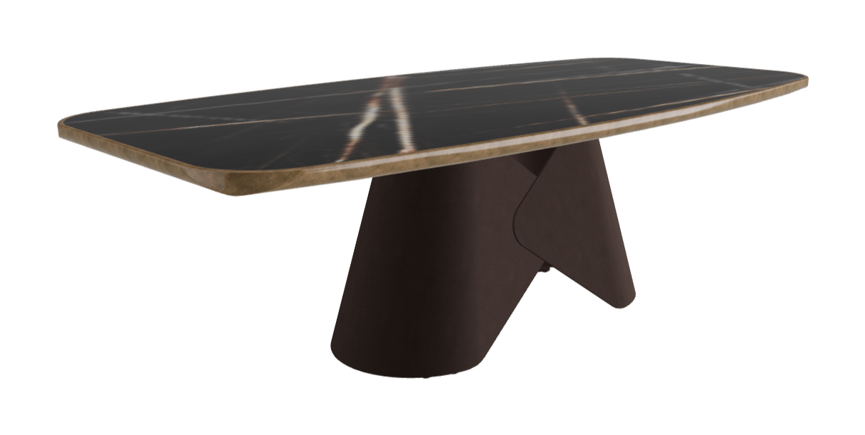 240x120x75h Barrel Shaped_Glossy Sahara Noir_Bronze Embossed_Brushed Bronze