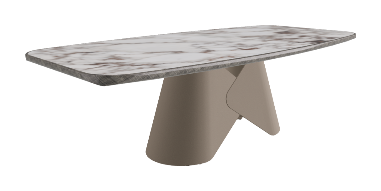 240x120x75h Barrel Shaped_Breccia_Titanium Embossed_Brushed Grey