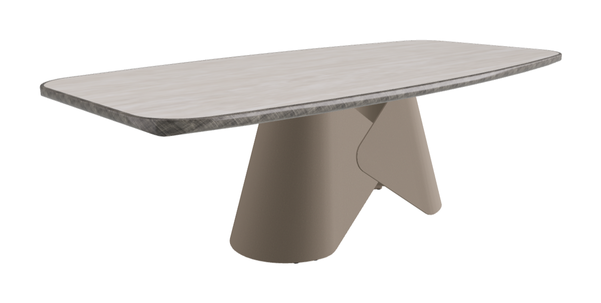 240x120x75h Barrel Shaped_Colosseo_Titanium Embossed_Brushed Grey