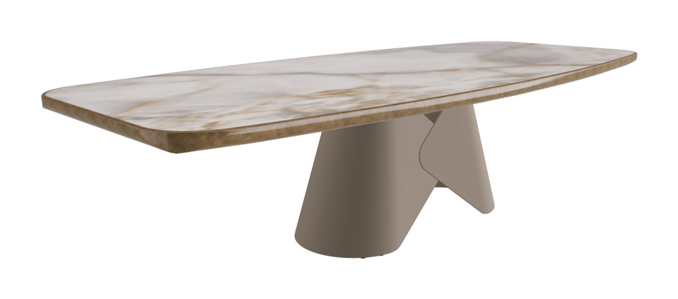 300x128x75h Barrel Shaped_Alabastro_Titanium Embossed_Brushed Bronze