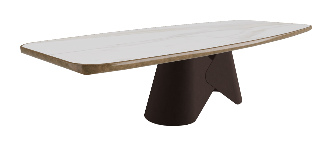 300x128x75h Barrel Shaped_Matt Golden Calacatta_Bronze Embossed_Brushed Bronze