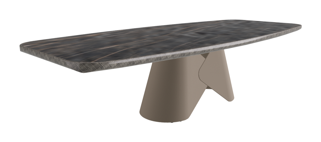 300x128x75h Barrel Shaped_Matt Portoro_Titanium Embossed_Brushed Grey