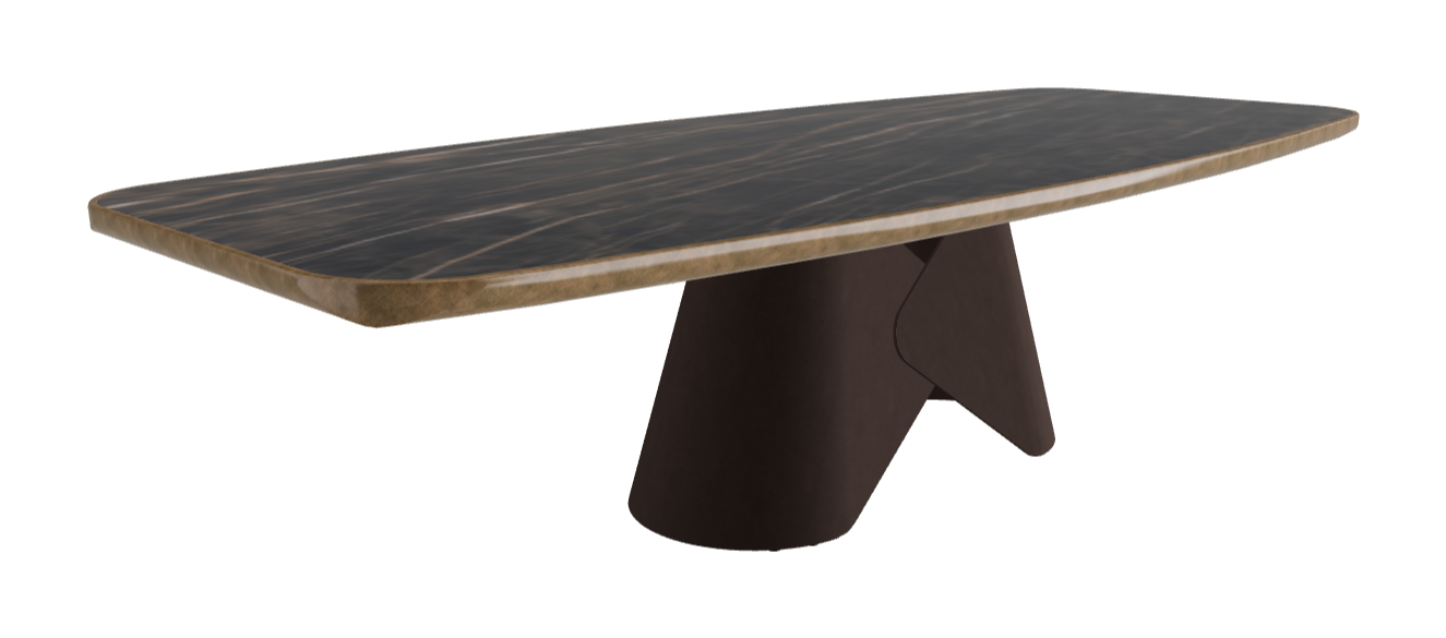 300x128x75h Barrel Shaped_Glossy Portoro_Bronze Embossed_Brushed Bronze