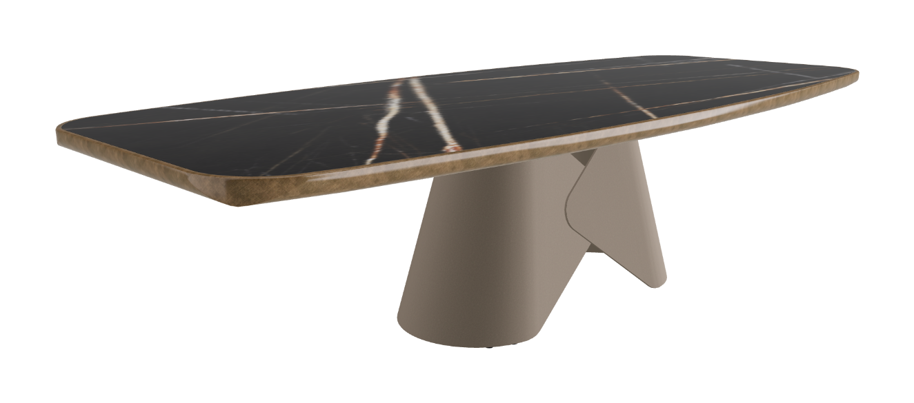 300x128x75h Barrel Shaped_Glossy Sahara Noir_Titanium Embossed_Brushed Bronze