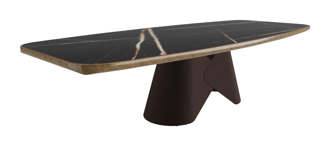 300x128x75h Barrel Shaped_Glossy Sahara Noir_Bronze Embossed_Brushed Bronze