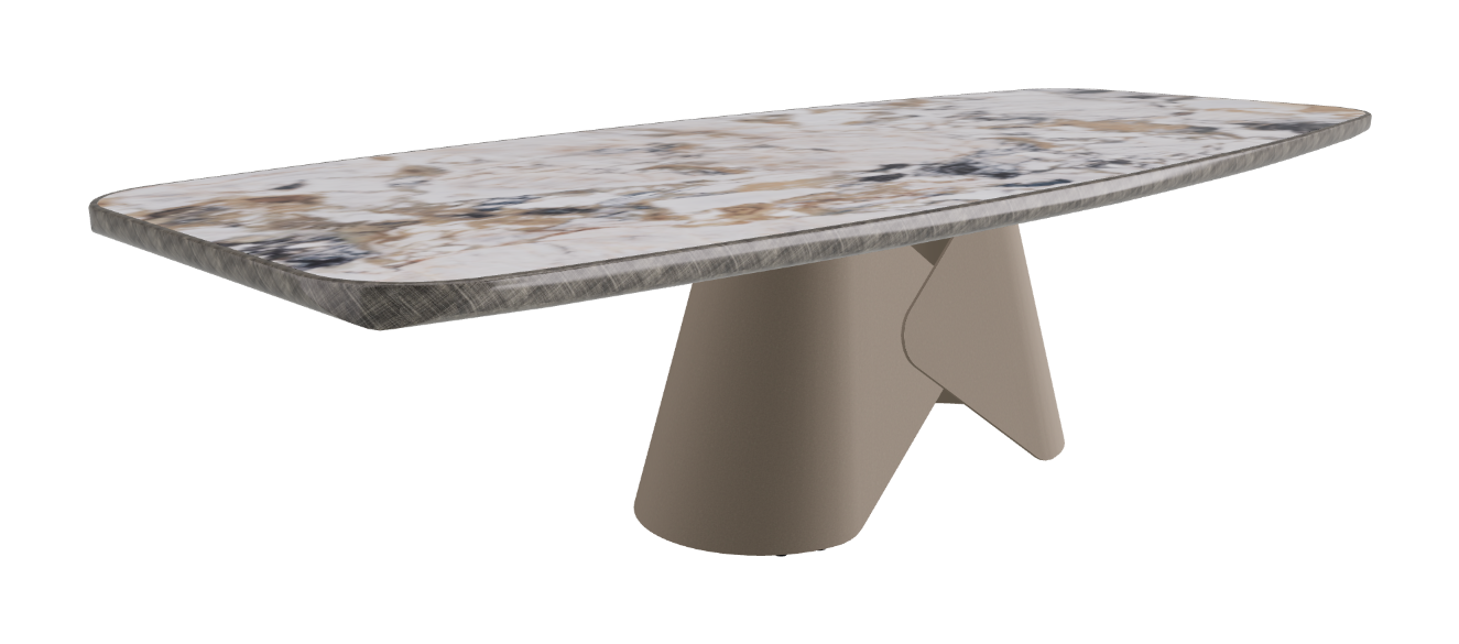 300x128x75h Barrel Shaped_Makalu_Titanium Embossed_Brushed Grey