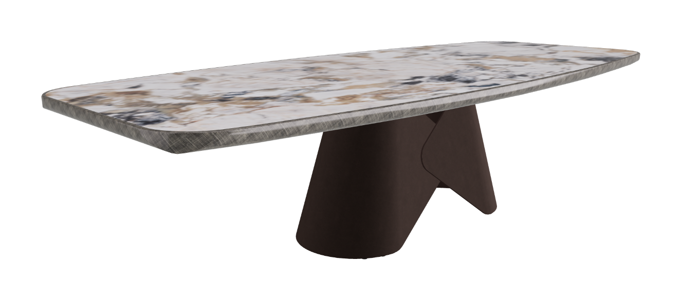 300x128x75h Barrel Shaped_Makalu_Bronze Embossed_Brushed Grey