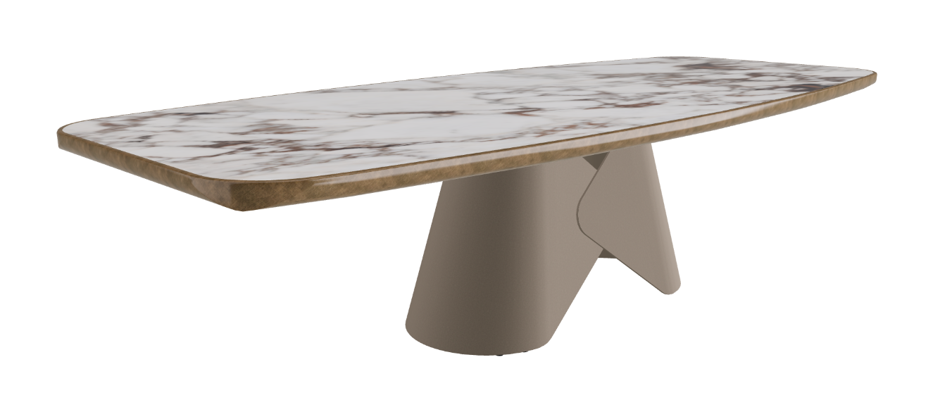 300x128x75h Barrel Shaped_Breccia_Titanium Embossed_Brushed Bronze