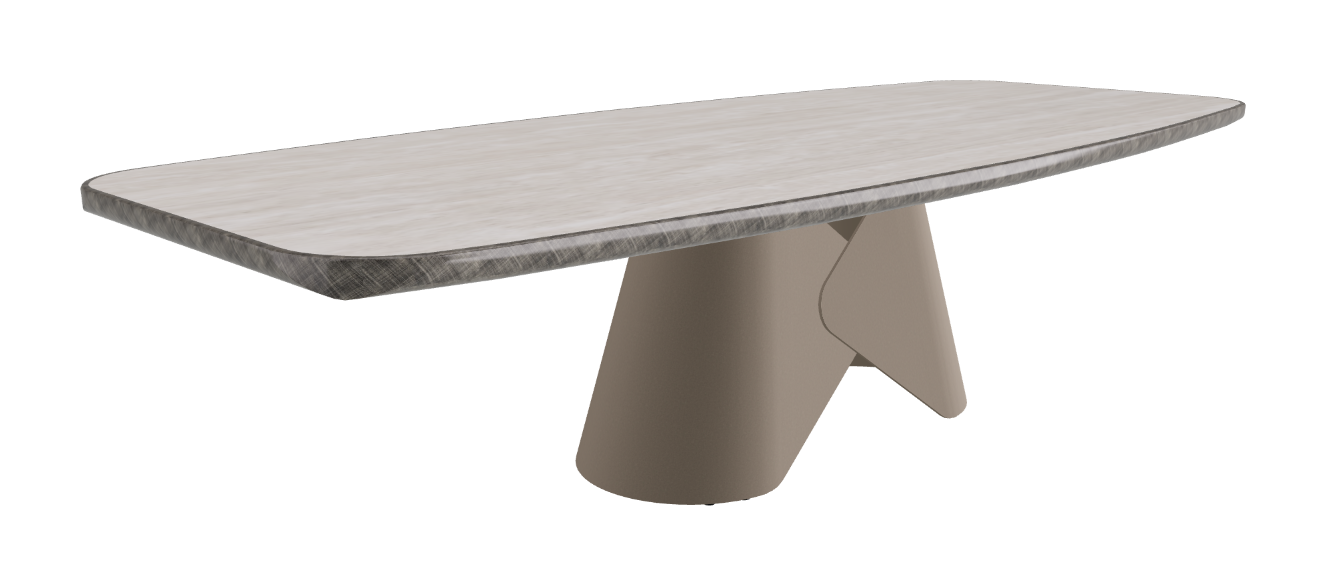 300x128x75h Barrel Shaped_Colosseo_Titanium Embossed_Brushed Grey