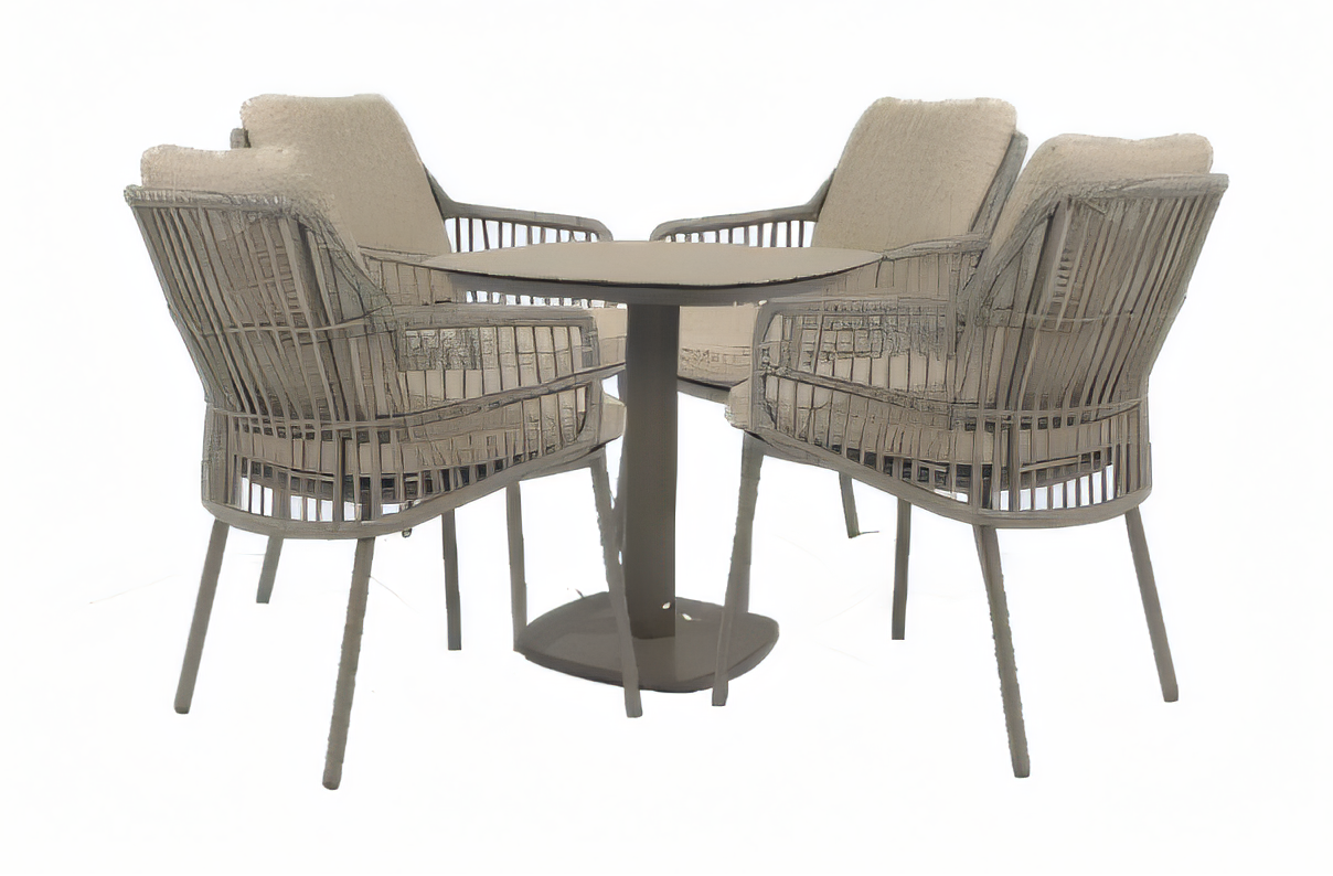 4 Seasons Outdoor Alicante 4 seat with Manolo 75cm square Ceramic Dining Table