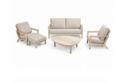4 Seasons Outdoor Xara 5 Seat Lounge With Coffee Tables & Footstools