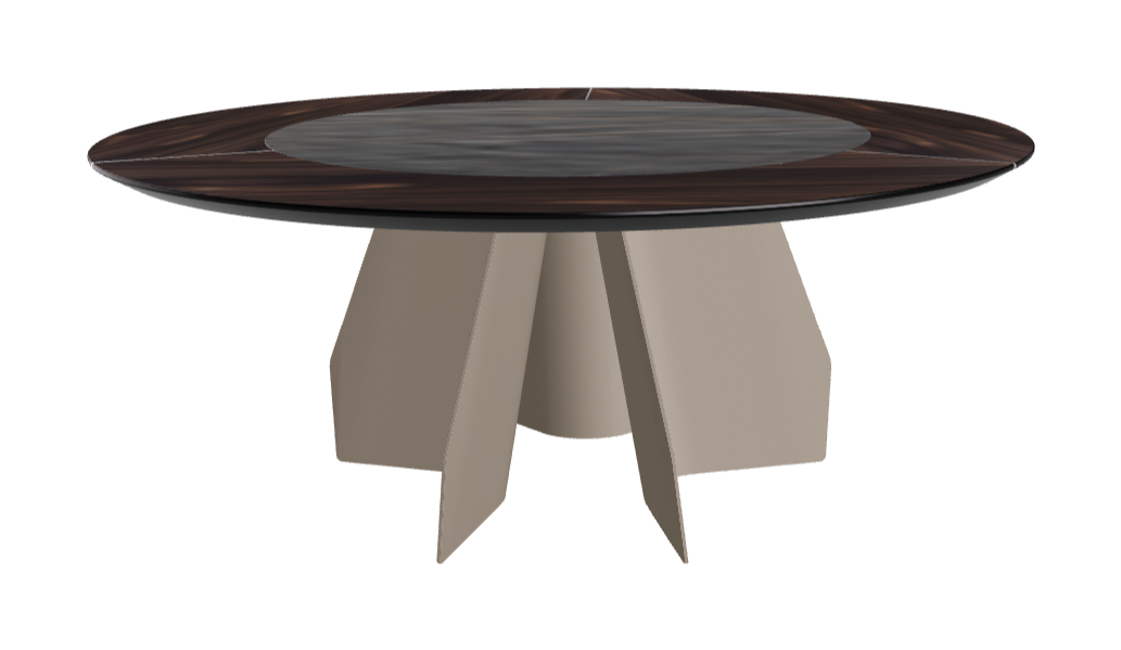 Diameter 180 x Height 75 cm_Burned Oak_Titanium Embossed_Matt Portoro