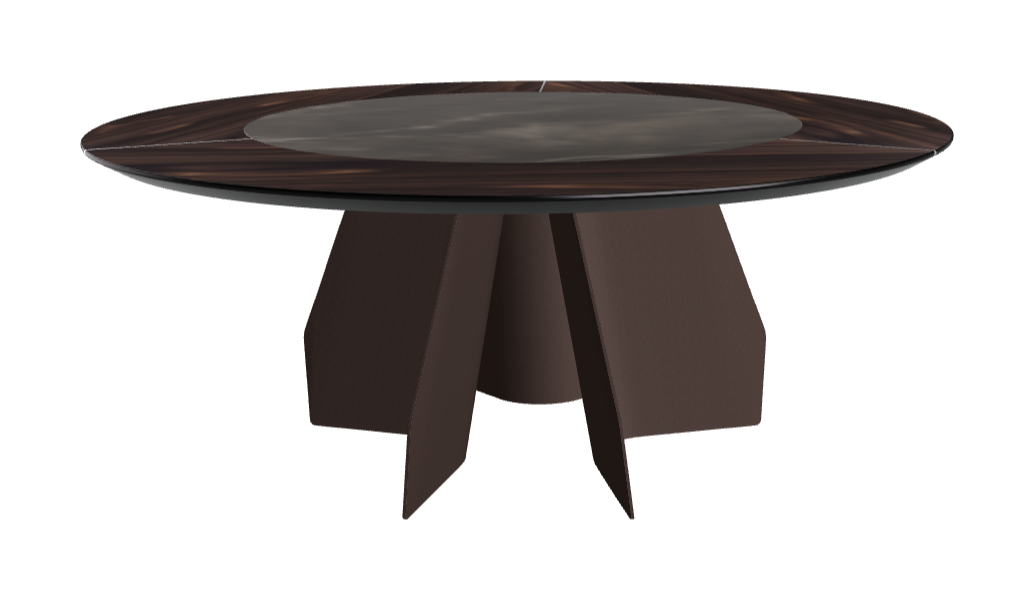 Diameter 180 x Height 75 cm_Burned Oak_Bronze Embossed_Andromeda