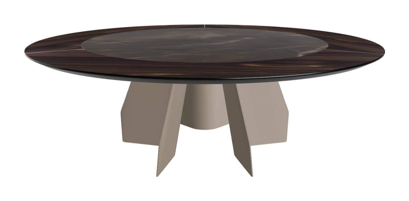 Diameter 220 x Height 75 cm_Burned Oak_Titanium Embossed_Andromeda
