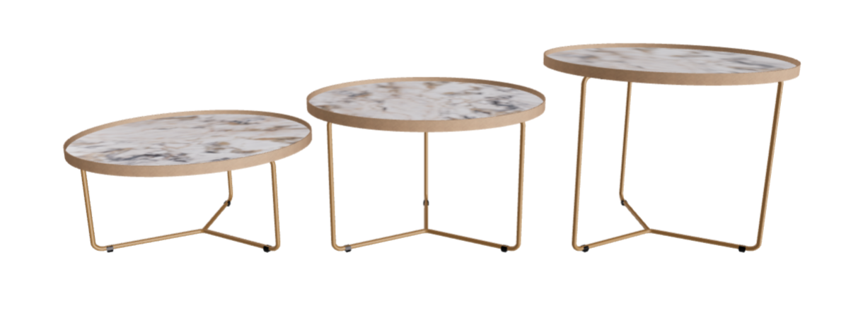Cattelan Italia Billy Keramik Coffee Table Set of 3 Ø60