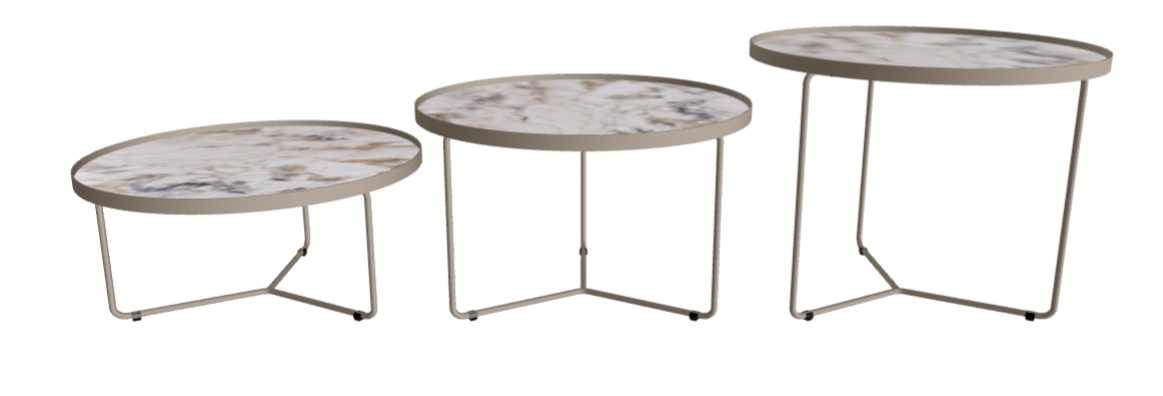 Cattelan Italia Billy Keramik Coffee Table Set of 3 Ø60