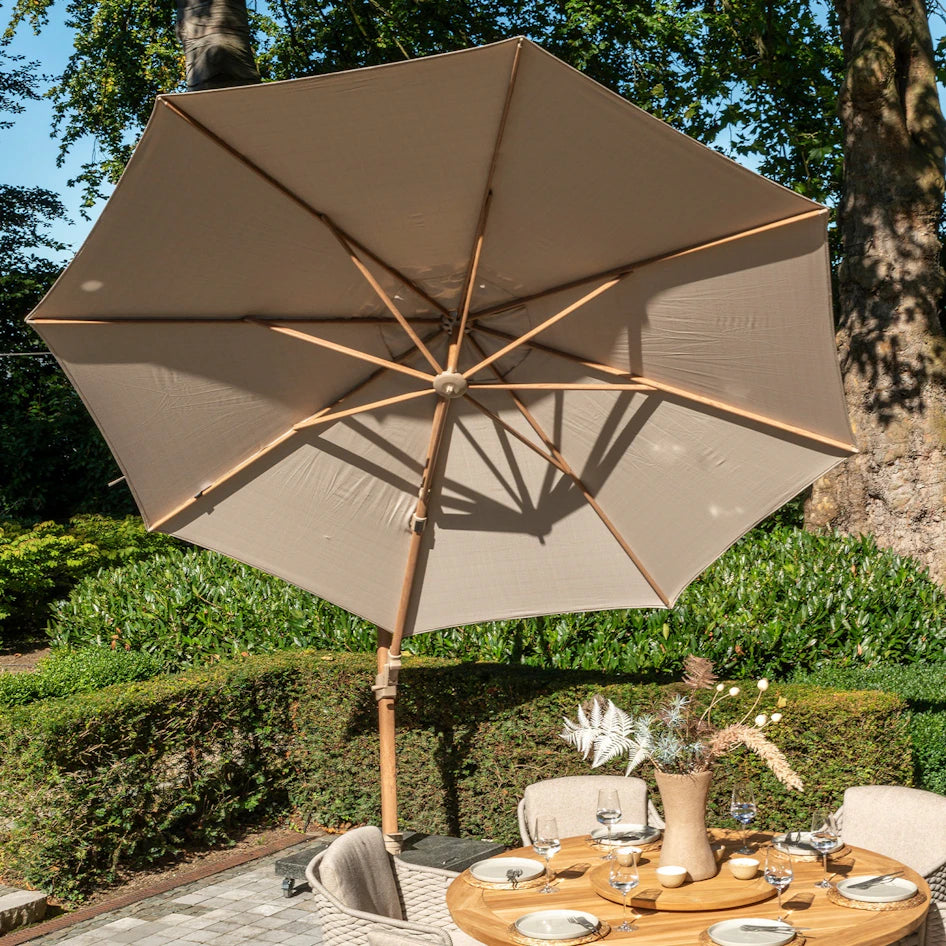 4 Seasons Outdoor Siesta Premium Parasol 350cm Round in Sand with Free