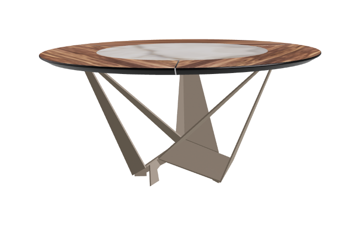 Cattelan Italia Skorpio Ker-Wood Round Swivel Dining Table 160