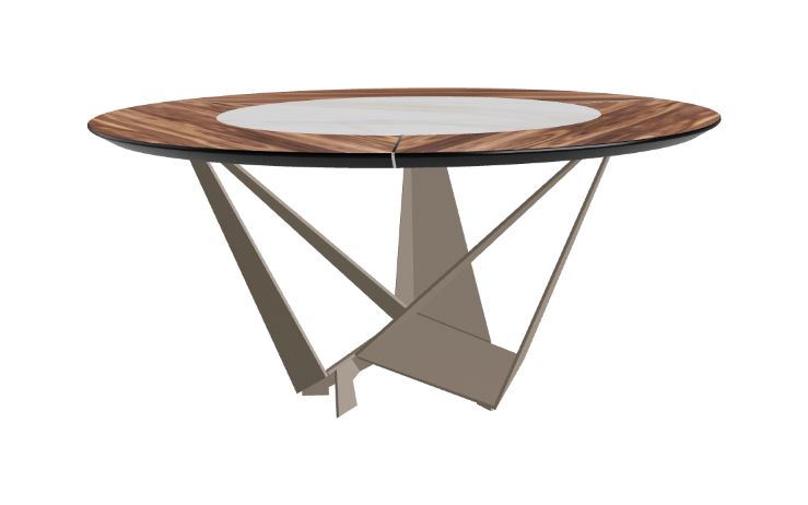 Cattelan Italia Skorpio Ker-Wood Round Swivel Dining Table 160