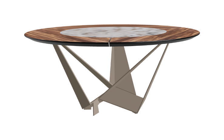 Cattelan Italia Skorpio Ker-Wood Round Swivel Dining Table 160