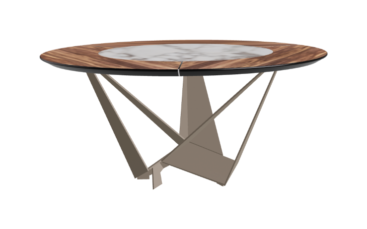 Cattelan Italia Skorpio Ker-Wood Round Swivel Dining Table 160