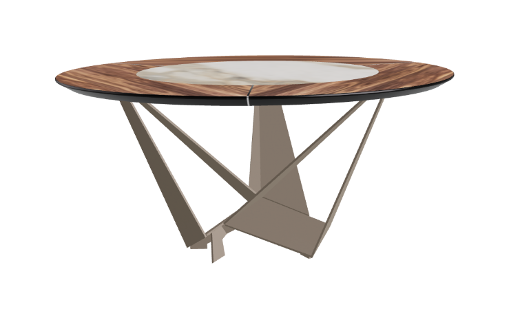 Cattelan Italia Skorpio Ker-Wood Round Swivel Dining Table 160
