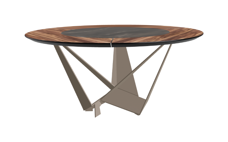 Cattelan Italia Skorpio Ker-Wood Round Swivel Dining Table 160