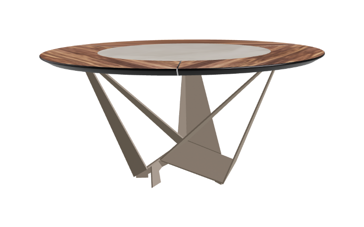Cattelan Italia Skorpio Ker-Wood Round Swivel Dining Table 160