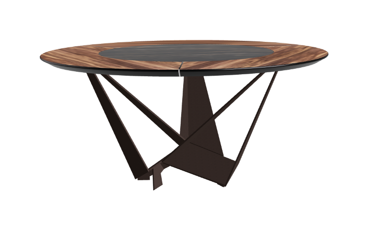 Cattelan Italia Skorpio Ker-Wood Round Swivel Dining Table 160