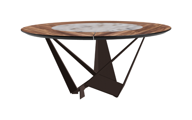 Cattelan Italia Skorpio Ker-Wood Round Swivel Dining Table 160