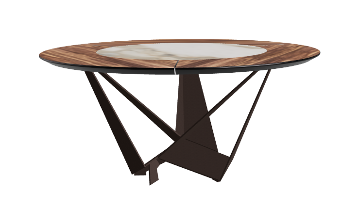 Cattelan Italia Skorpio Ker-Wood Round Swivel Dining Table 160