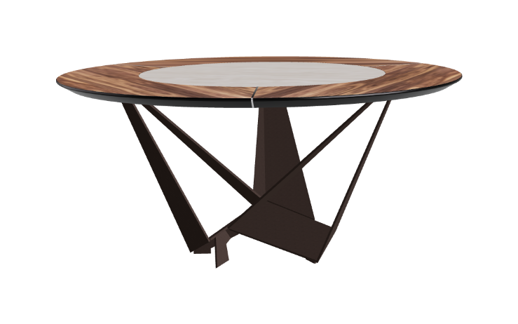Cattelan Italia Skorpio Ker-Wood Round Swivel Dining Table 160