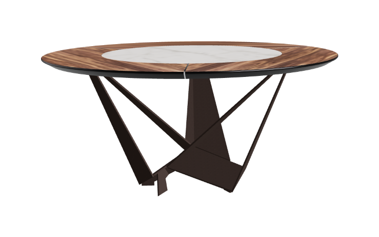 Cattelan Italia Skorpio Ker-Wood Round Swivel Dining Table 160