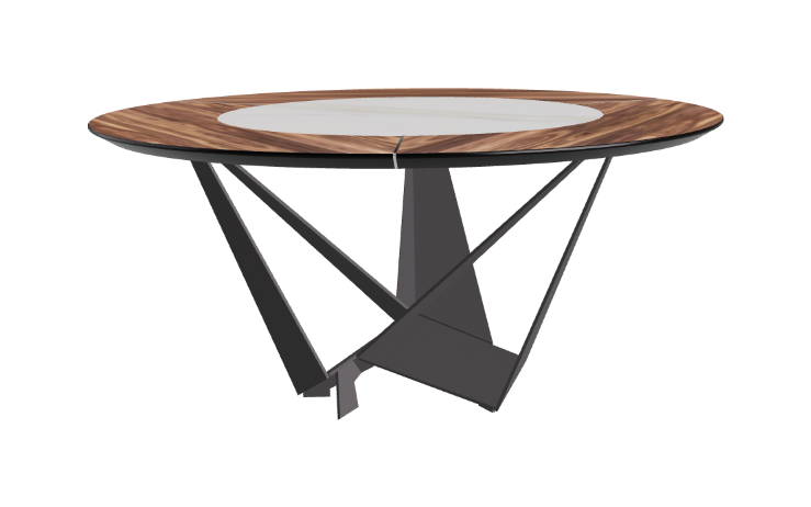 Cattelan Italia Skorpio Ker-Wood Round Swivel Dining Table 160