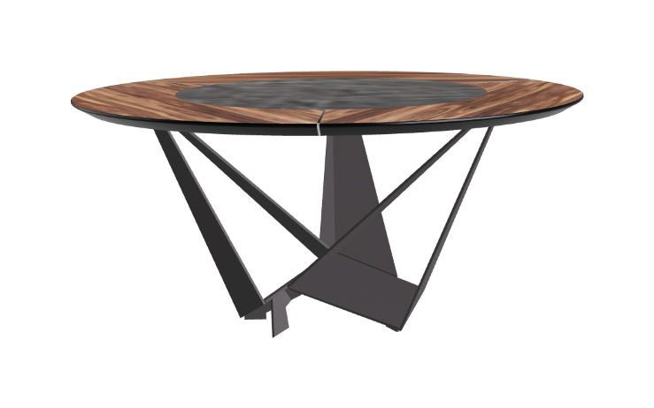 Cattelan Italia Skorpio Ker-Wood Round Swivel Dining Table 160
