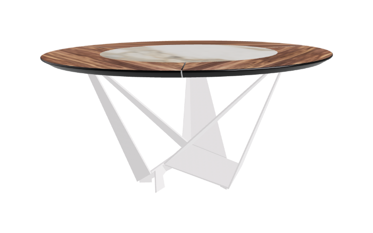 Cattelan Italia Skorpio Ker-Wood Round Swivel Dining Table 160