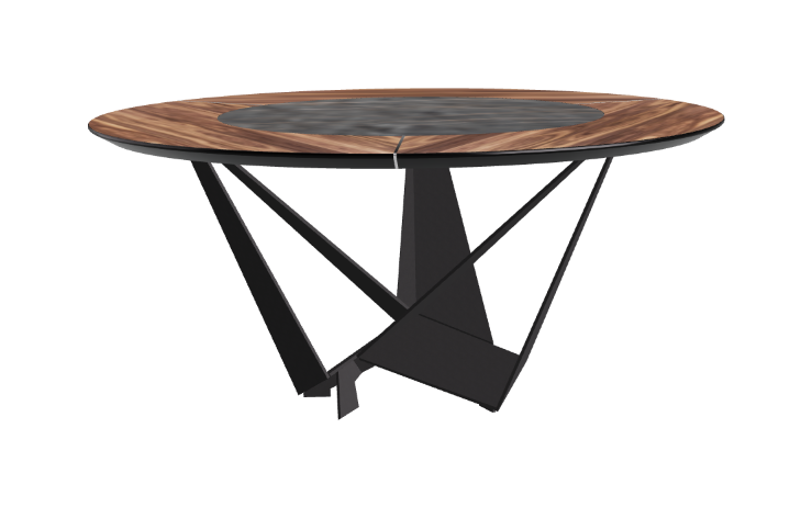 Cattelan Italia Skorpio Ker-Wood Round Swivel Dining Table 160
