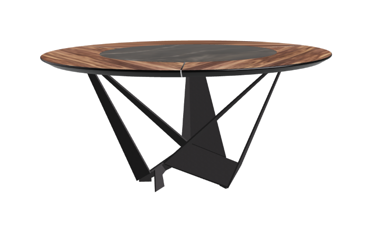Cattelan Italia Skorpio Ker-Wood Round Swivel Dining Table 160