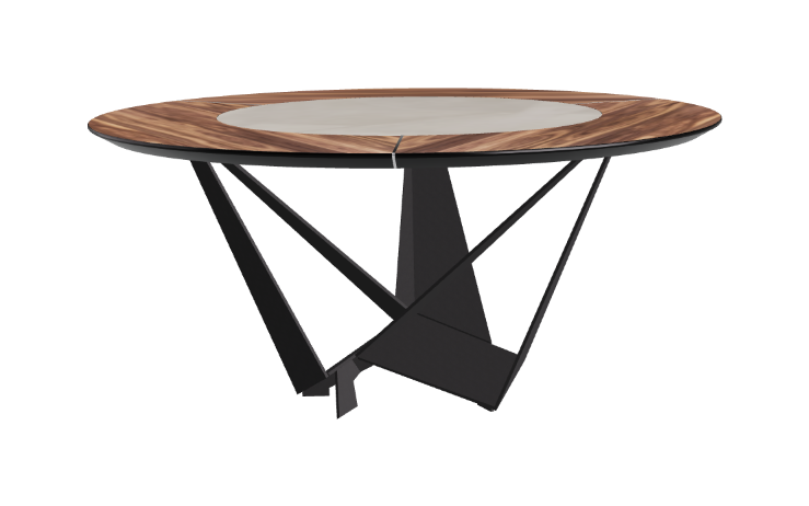 Cattelan Italia Skorpio Ker-Wood Round Swivel Dining Table 160