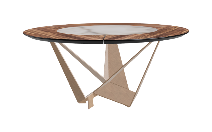 Cattelan Italia Skorpio Ker-Wood Round Swivel Dining Table 160