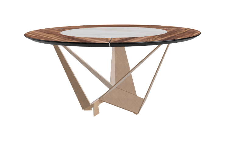 Cattelan Italia Skorpio Ker-Wood Round Swivel Dining Table 160