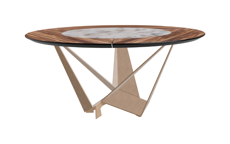 Cattelan Italia Skorpio Ker-Wood Round Swivel Dining Table 160