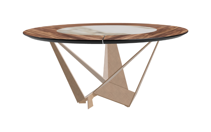 Cattelan Italia Skorpio Ker-Wood Round Swivel Dining Table 160
