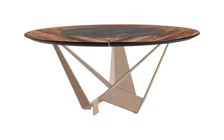 Cattelan Italia Skorpio Ker-Wood Round Swivel Dining Table 160