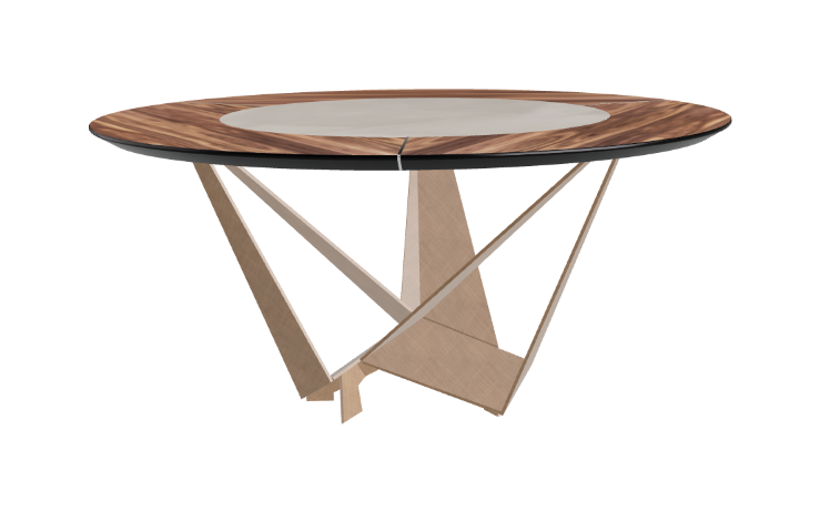 Cattelan Italia Skorpio Ker-Wood Round Swivel Dining Table 160